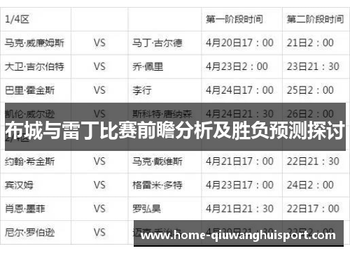 布城与雷丁比赛前瞻分析及胜负预测探讨